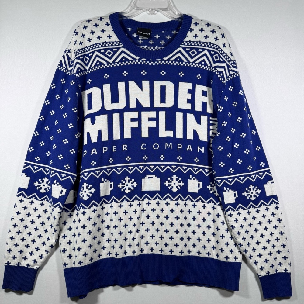 The Office Ugly Christmas Sweater Dunder Mifflin Fair Isle Men's Size XL
